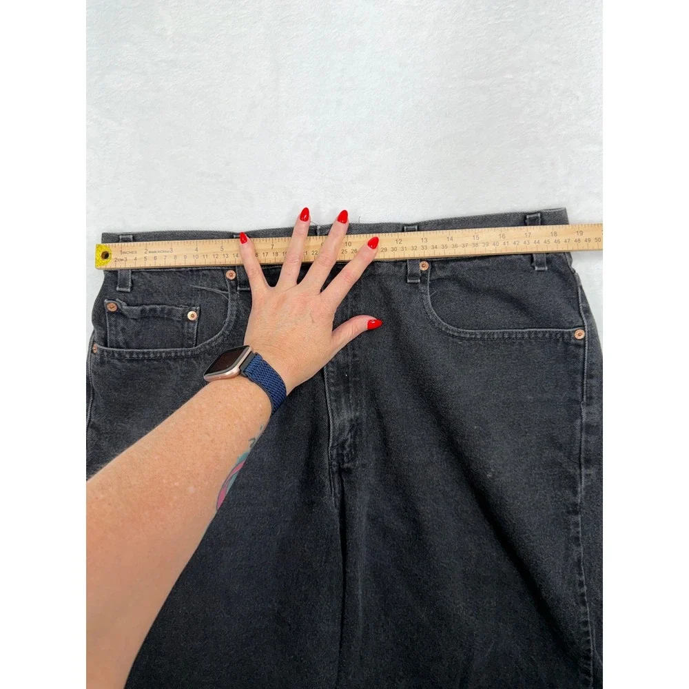 Vtg 90s Levi's 38 Jorts 560 Loose Fit Denim Shorts Relaxed Faded Black Denim